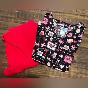 Valentine scrubs Sz Lg